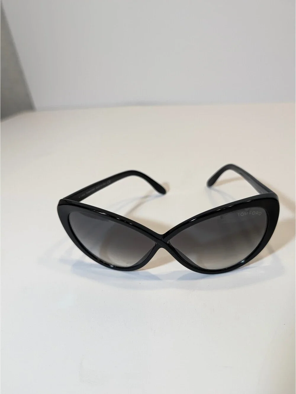 Tom Ford Black Cat Eye Sunglasses with Gradient Lenses